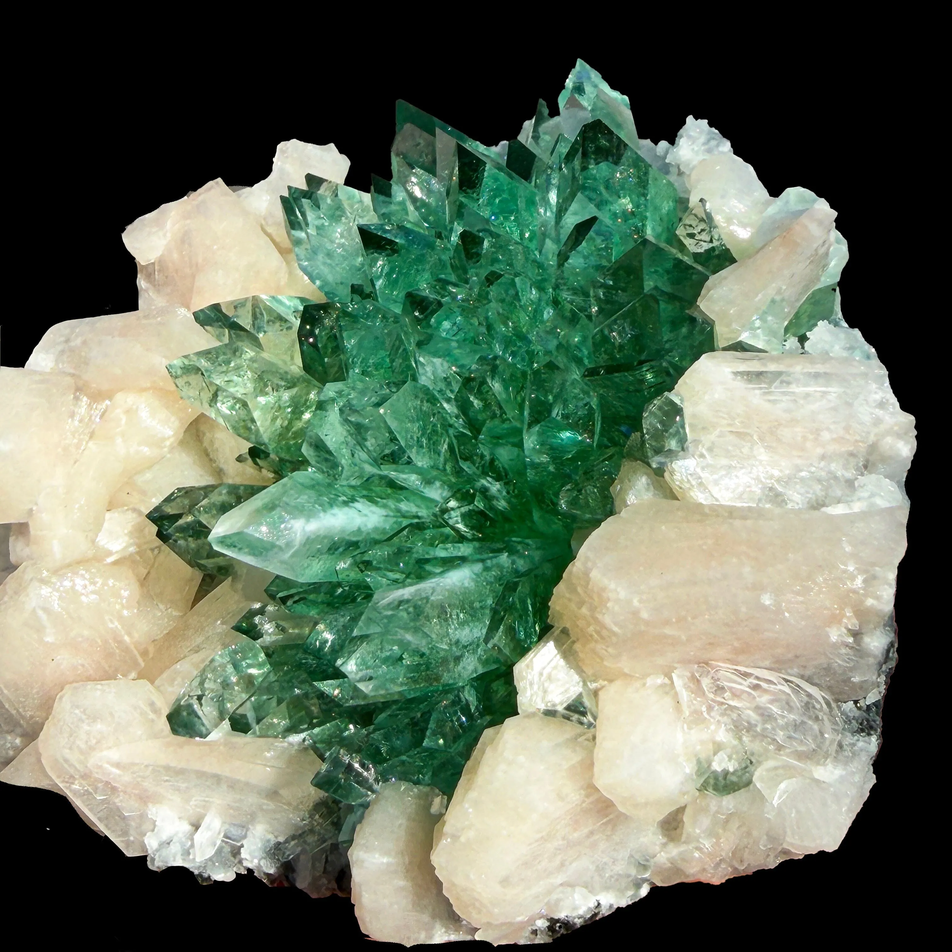 Rare Dark Green Apophyllite Flower Formation Crystal Specimen from Savda Quarry, Jalgaon, India – Sharp Terminated Collector Mineral | Global Premium Display Piece| Collector Display Piece - image 2