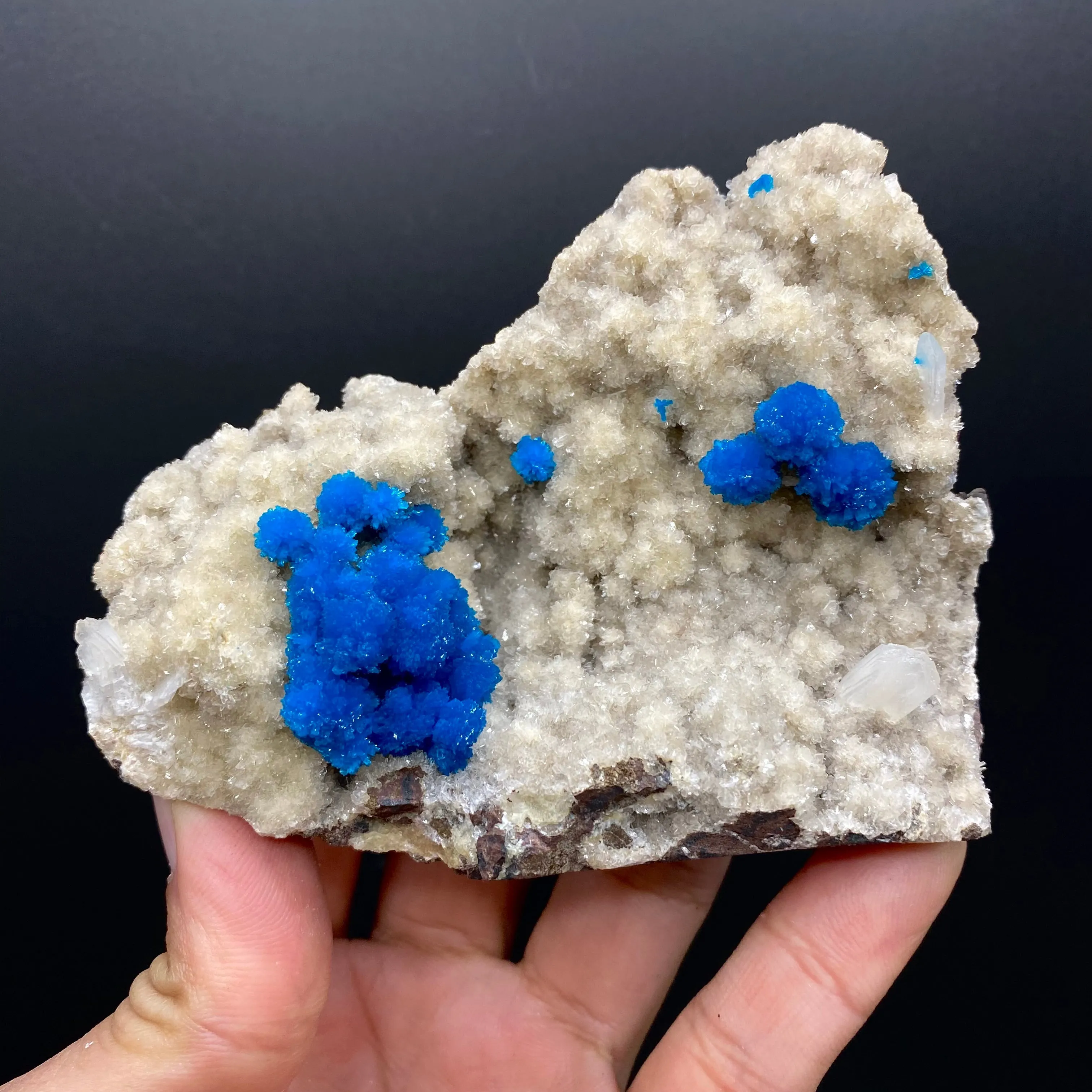 Rare Deep Blue Cavansite Crystal Cluster on Stilbite & Heulandite Matrix | Pune, India Zeolite Specimen DK163 - image 2