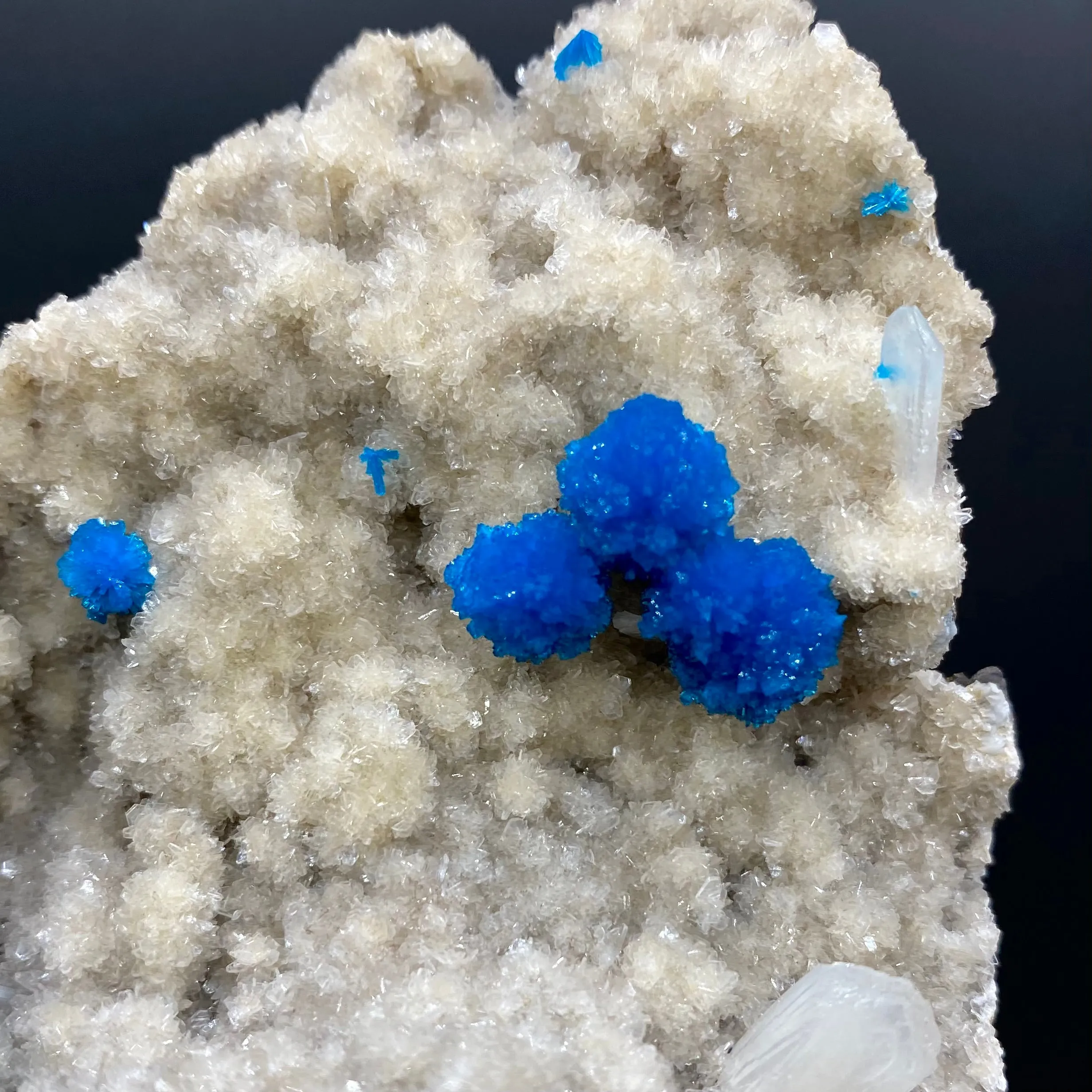 Rare Deep Blue Cavansite Crystal Cluster on Stilbite & Heulandite Matrix | Pune, India Zeolite Specimen DK163 - image 3
