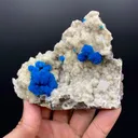 Rare Deep Blue Cavansite Crystal Cluster on Stilbite & Heulandite Matrix | Pune, India Zeolite Specimen DK163 - image 1