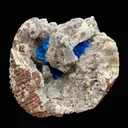 Rare Deep Blue Cavansite in Geode on Heulandite Matrix | Pune, India Collector Mineral Specimen - image 3
