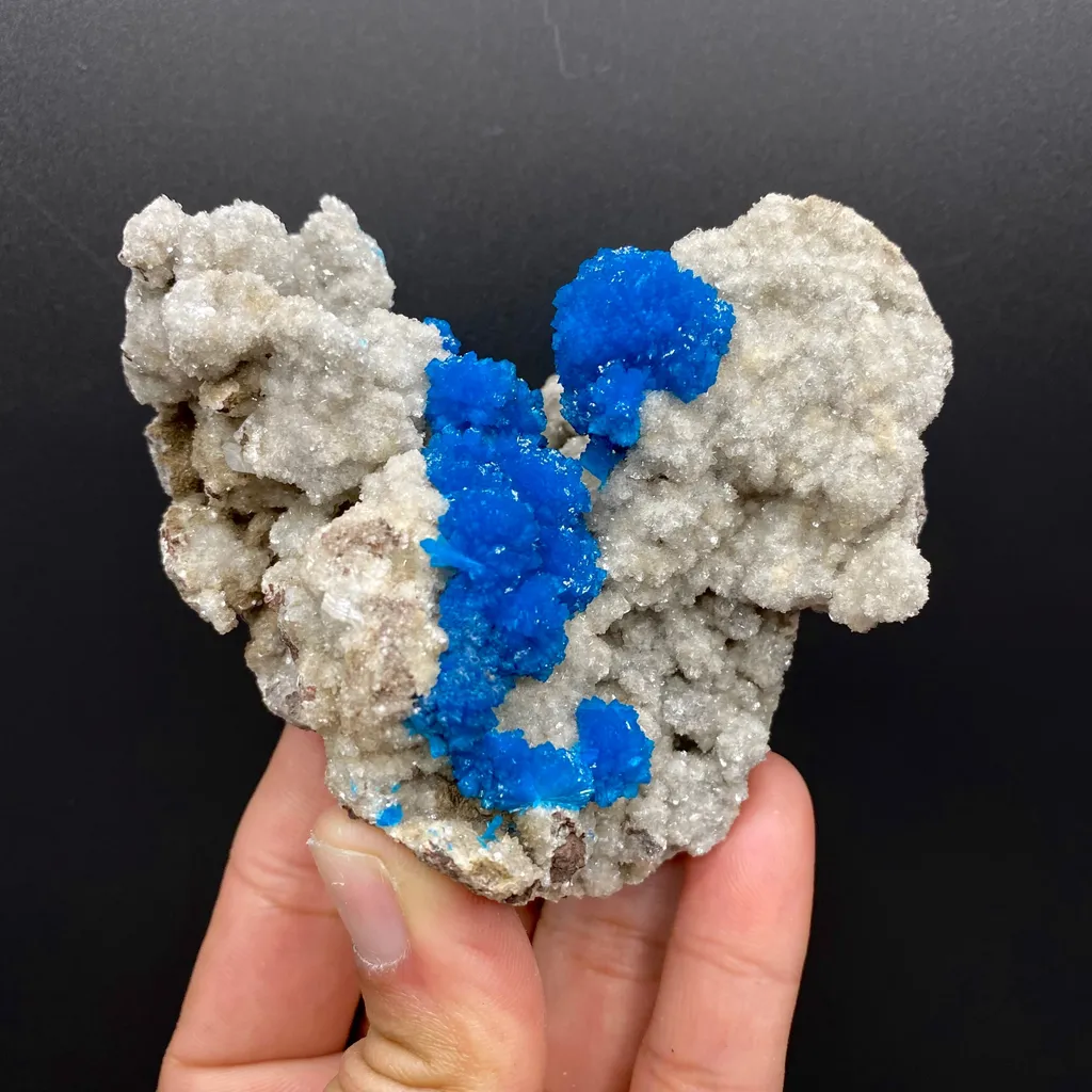 Rare Deep Blue Cavansite on Heulandite Matrix – Premium Indian Zeolite Collector Specimen from Pune image