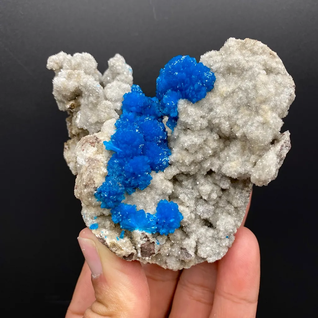 Rare Deep Blue Cavansite on Heulandite Matrix – Premium Indian Zeolite Collector Specimen from Pune - image 2