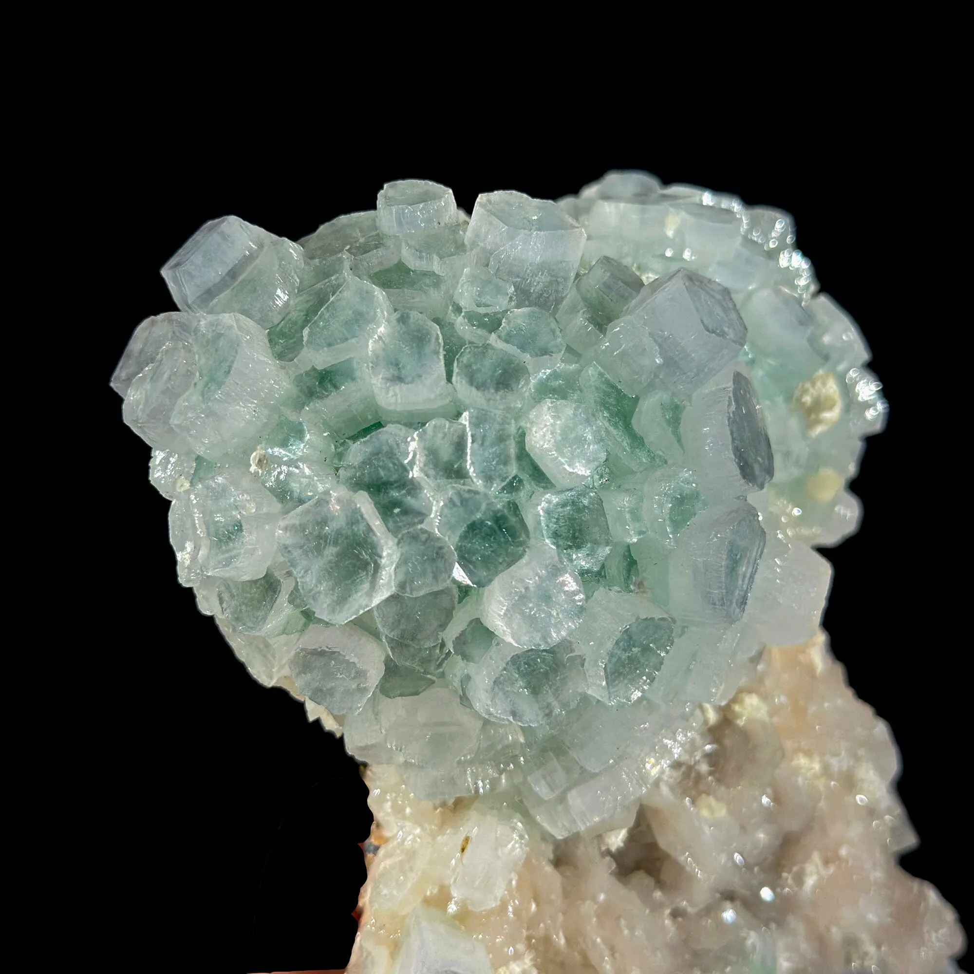 Rare Disco Ball Green Apophyllite with Stilbite & Mordenite – Self Standing Zeolite Crystal Cluster | Ahmednagar, India - image 4