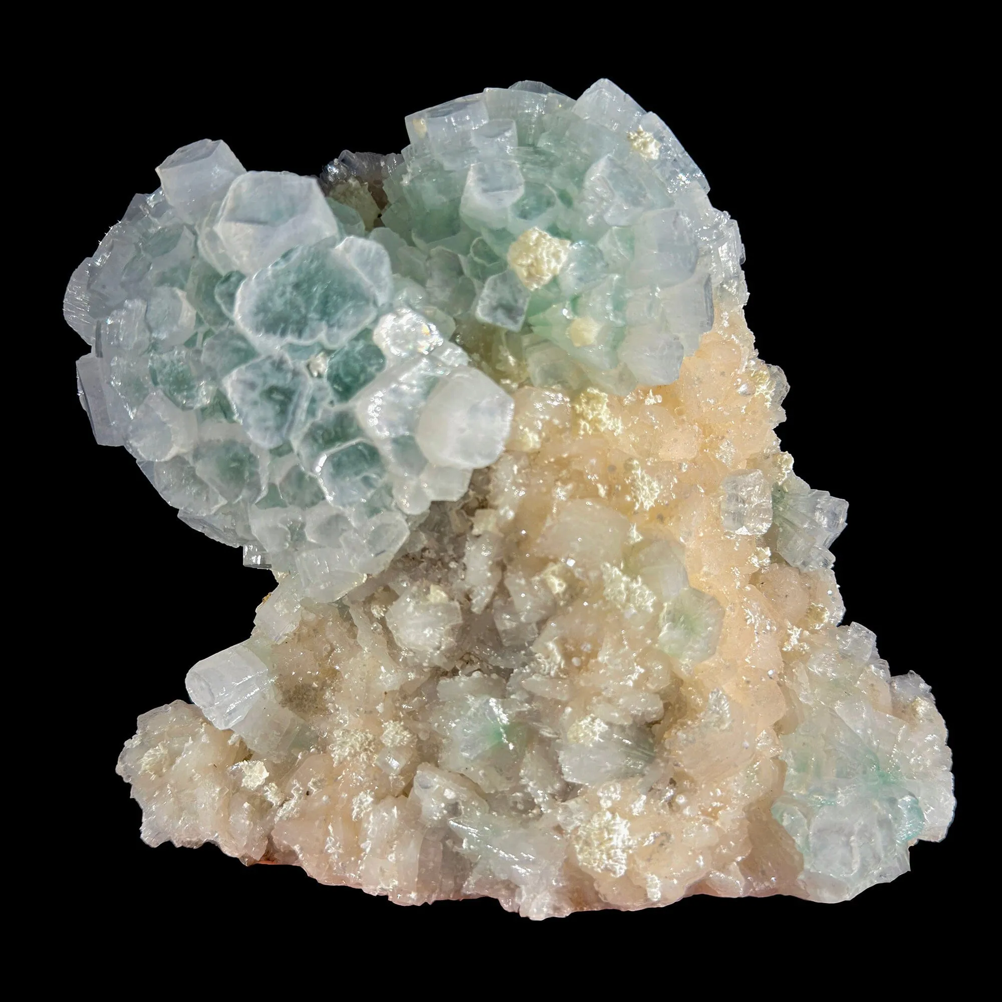Rare Disco Ball Green Apophyllite with Stilbite & Mordenite – Self Standing Zeolite Crystal Cluster | Ahmednagar, India - image 7