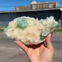 Rare Disco Ball Green Apophyllite with Stilbite Natural Mineral Specimen from Ahmednagar, Maharashtra, India DKT75 - image 2