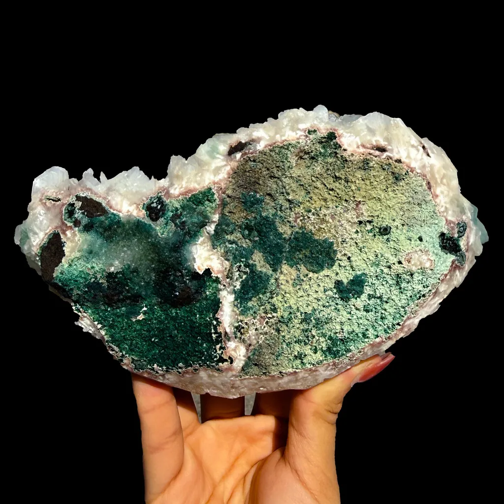 Rare Disco Ball Green Apophyllite with Stilbite Natural Mineral Specimen from Ahmednagar, Maharashtra, India DKT75 - image 9