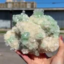 Rare Disco Ball Green Apophyllite with Stilbite – Zeolite Crystal Cluster | Ahmednagar, India - image 8