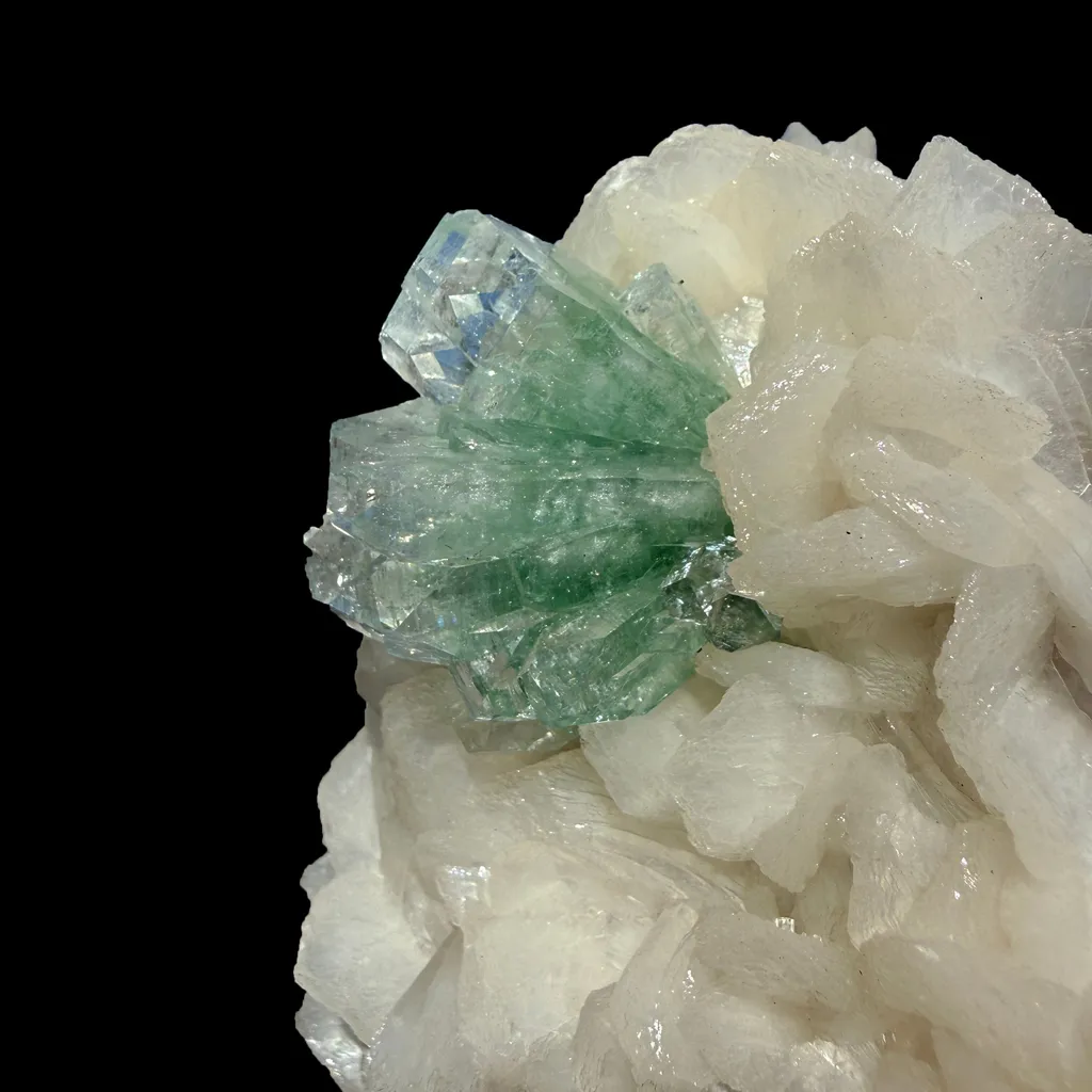 Rare Disco Ball Green Apophyllite with Stilbite – Zeolite Crystal Cluster | Ahmednagar, India - image 3