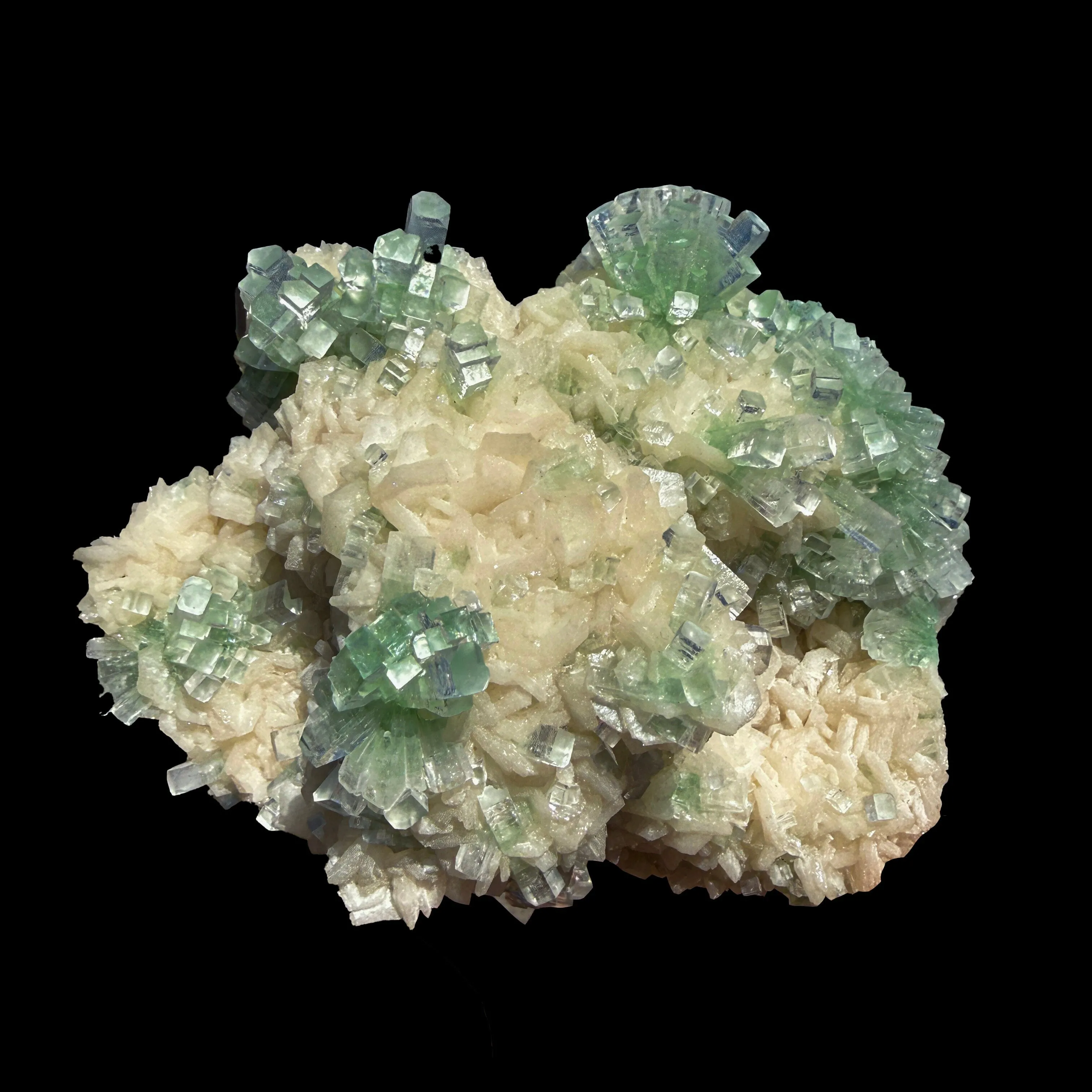 Rare Disco Ball Green Apophyllite with Stilbite – Zeolite Crystal Cluster | Ahmednagar, India - image 3