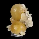 Rare Dual-Habit Golden Stellerite Spheres on Blade Matrix -Collector’s Specimen from Sambhaji Nagar, India - image 4