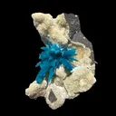 Rare Electric-Blue Pentagonite Crystal Spray on Heulandite Matrix – Natural Mineral Specimen from Wagholi, Pune - image 1