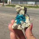 Rare Electric-Blue Pentagonite Crystal Spray on Heulandite Matrix – Natural Mineral Specimen from Wagholi, Pune - image 2