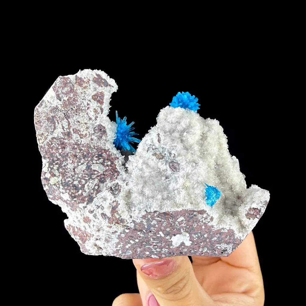 Rare Electric Blue Pentagonite Flowers on Heulandite Matrix - Natural Collector’s Specimen from Pune - image 4
