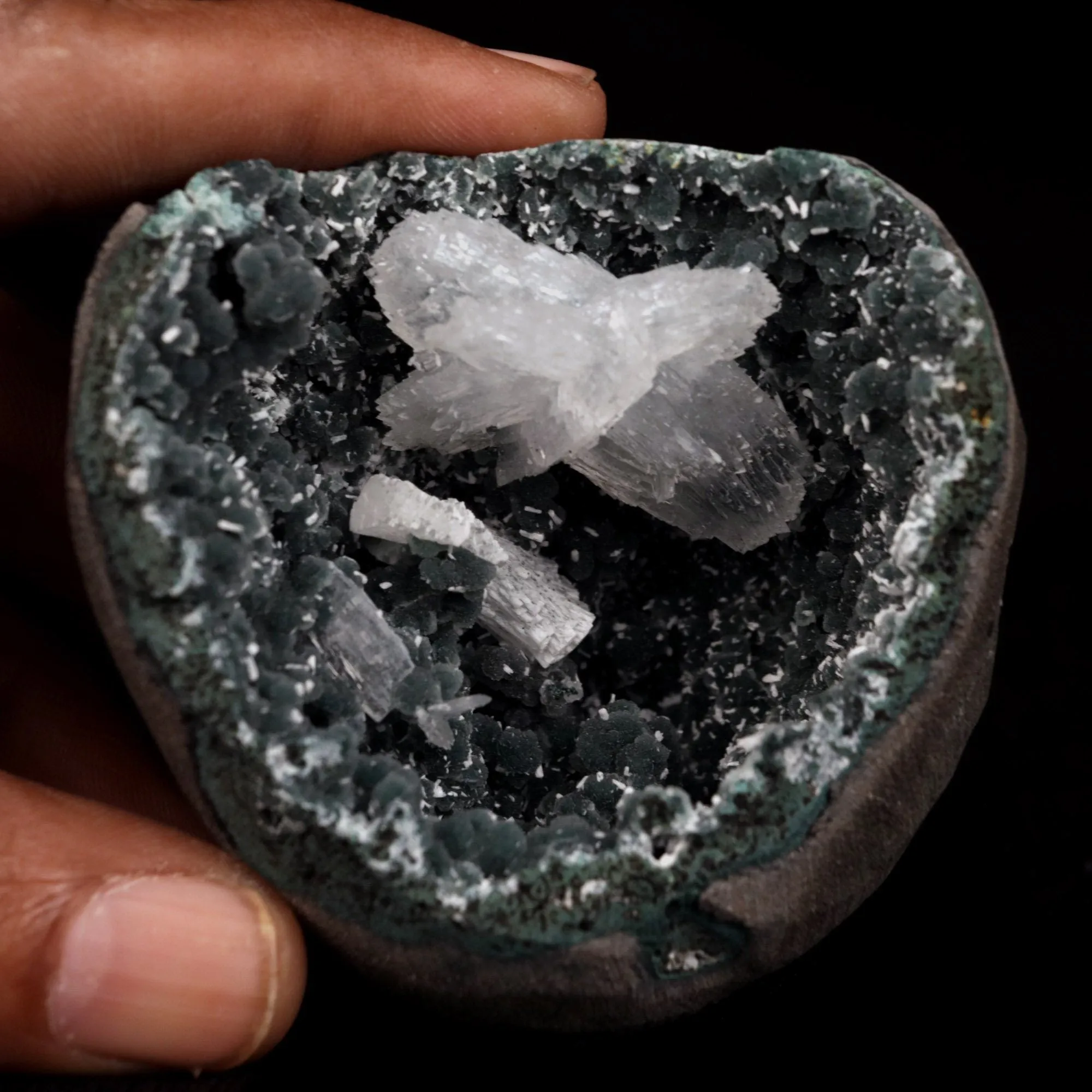 Rare Find Epi-Stilbite Inside Black Chalcedony Natural Mineral Specimen - image 5