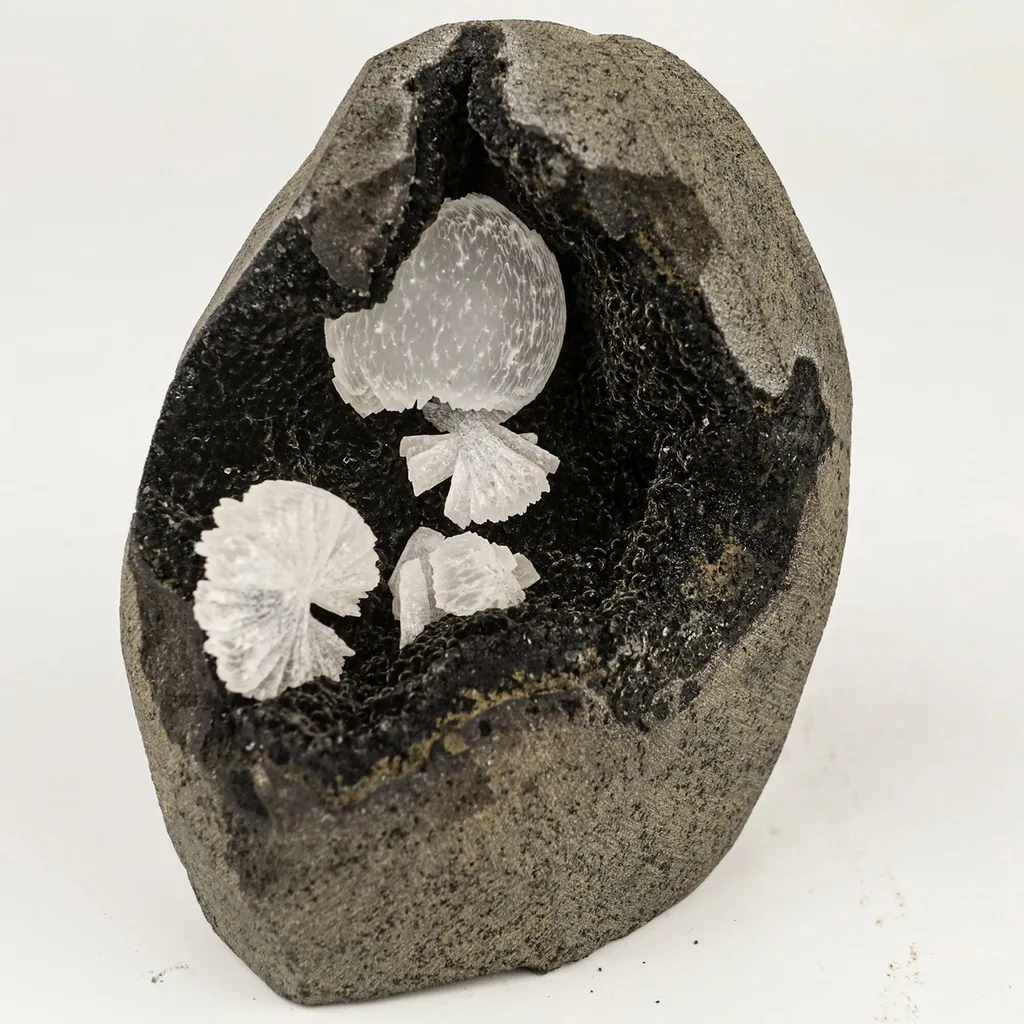 Rare Find Epi-Stilbite Inside Black Julgoldite Natural Mineral Specimen - image 2