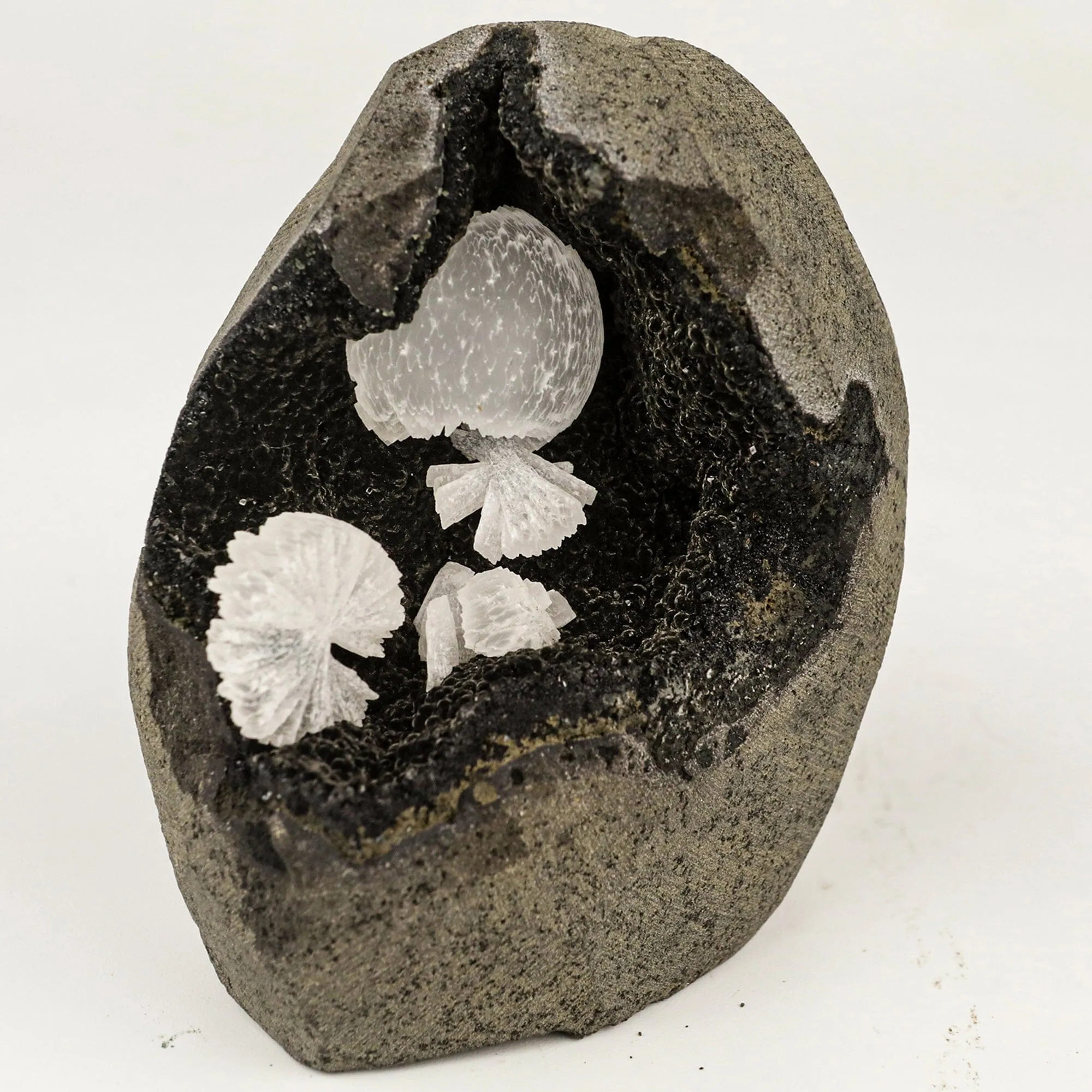 Rare Find Epi-Stilbite Inside Black Julgoldite Natural Mineral Specimen - image 2