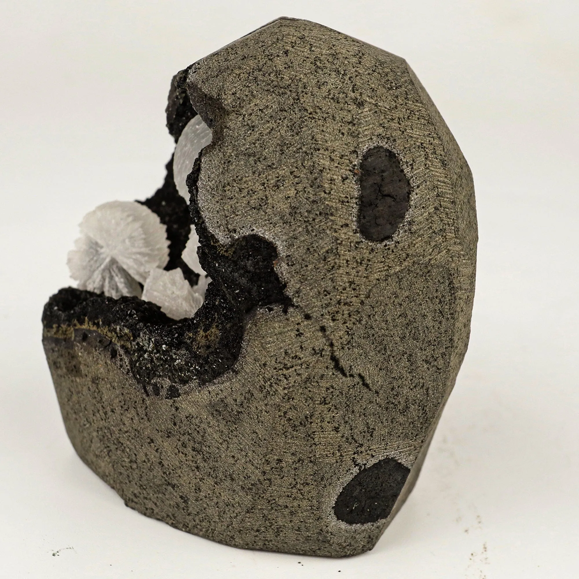 Rare Find Epi-Stilbite Inside Black Julgoldite Natural Mineral Specimen - image 3