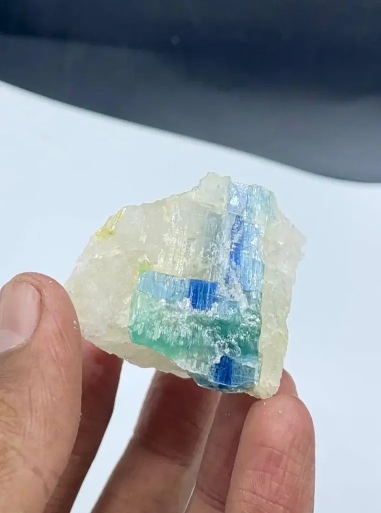 Rare Fluorescent Blue Kyanite Specimen, Blue Kyanite, Raw Kyanite, Natural Kyanite, Minerals Specimen From Skardu Pakistan -42 gram image