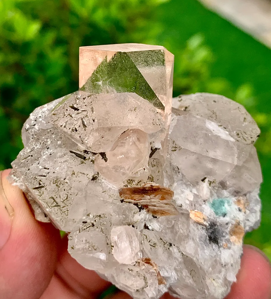 Rare Golden Topaz with Quartz, Epidote, Fluorite & Mica – Collector Mineral Specimen - image 9