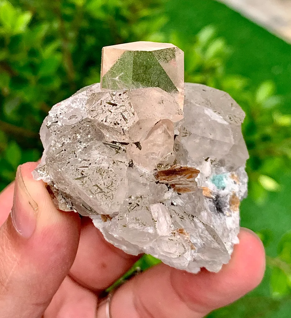 Rare Golden Topaz with Quartz, Epidote, Fluorite & Mica – Collector Mineral Specimen - image 8