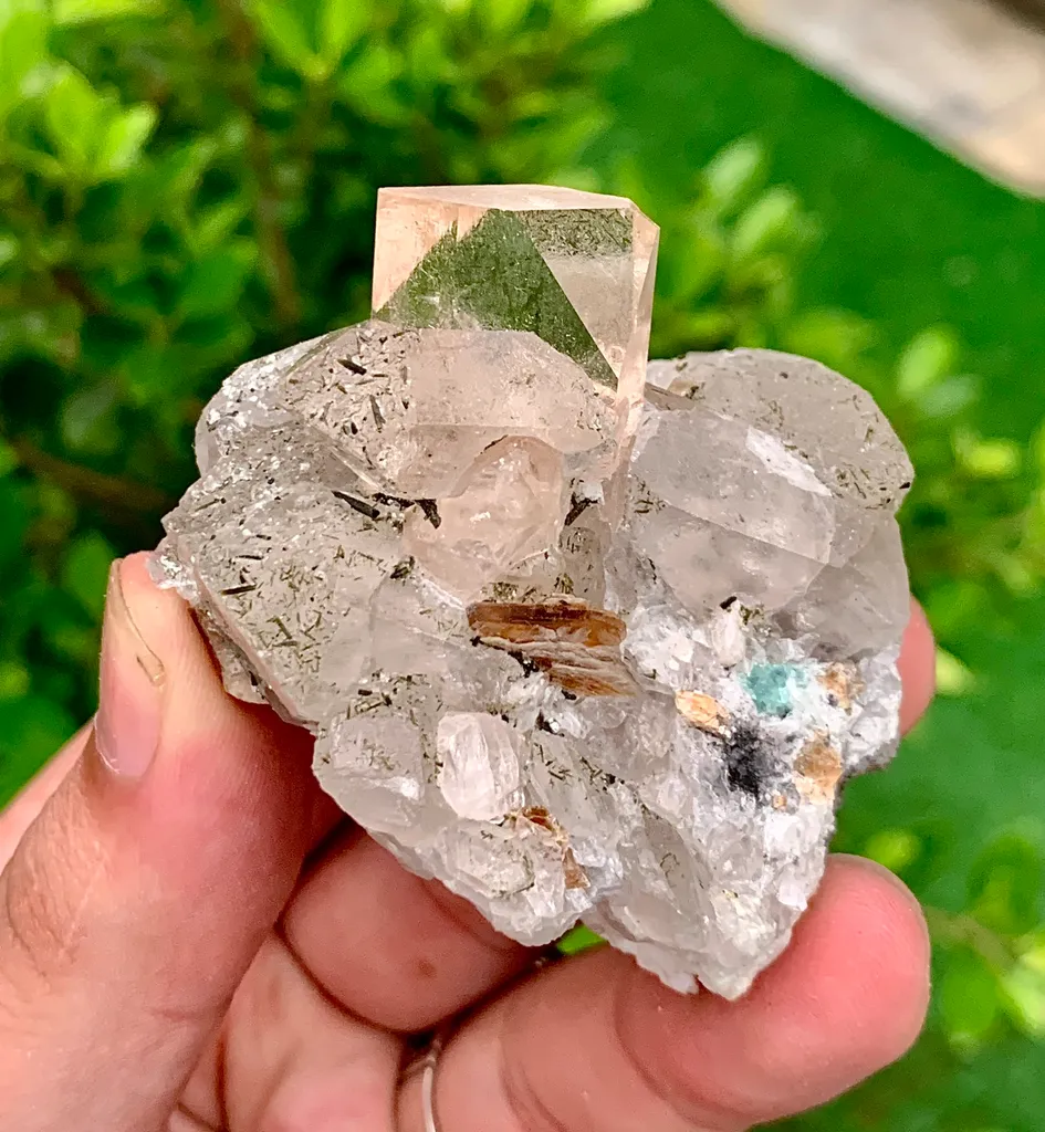 Rare Golden Topaz with Quartz, Epidote, Fluorite & Mica – Collector Mineral Specimen - image 7