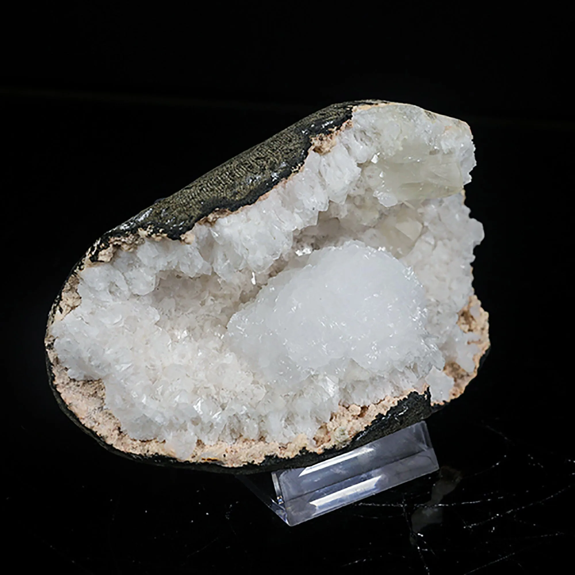 Rare Goosecreekite in Quartz Geode – Premium Indian Zeolite Mineral Specimen - image 2