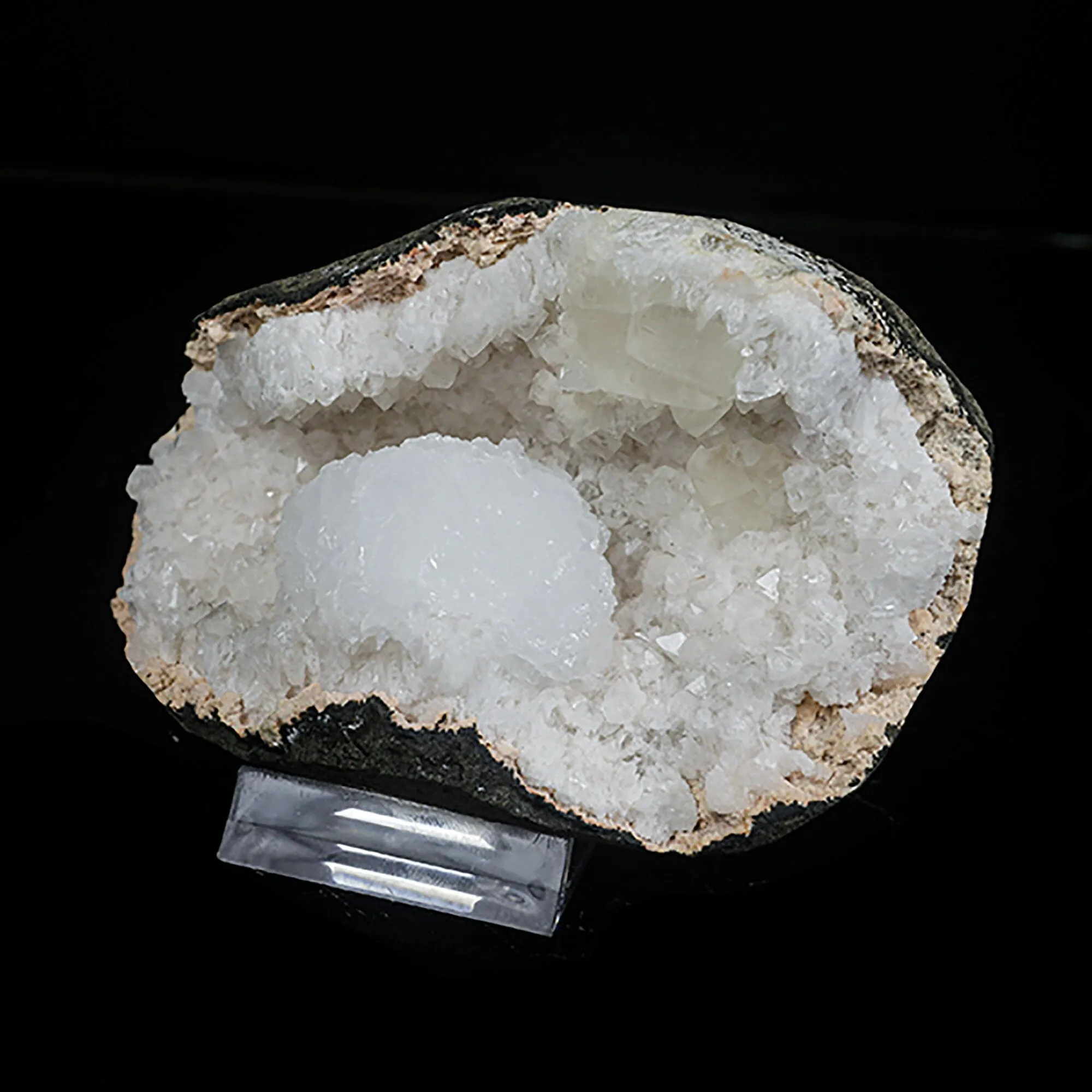 Rare Goosecreekite in Quartz Geode – Premium Indian Zeolite Mineral Specimen - image 3