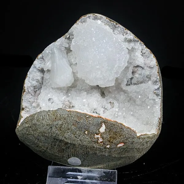 Rare Goosecreekite in Quartz Geode – Premium Indian Zeolite Mineral Specimen image