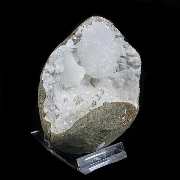 Rare Goosecreekite in Quartz Geode – Premium Indian Zeolite Mineral Specimen - image 2