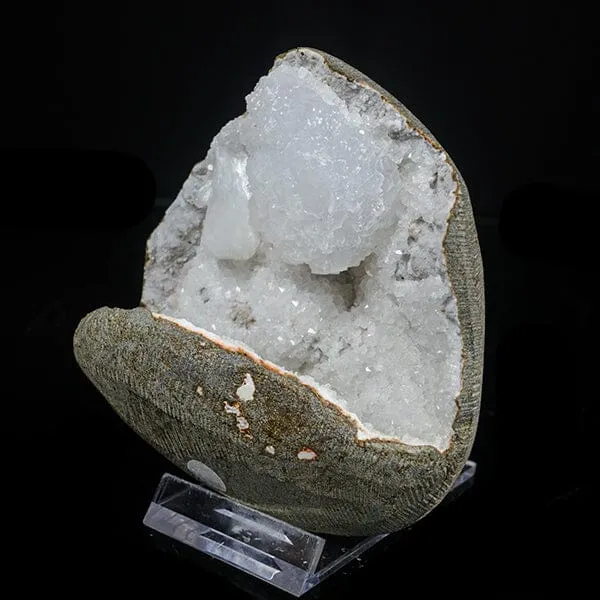 Rare Goosecreekite in Quartz Geode – Premium Indian Zeolite Mineral Specimen - image 3