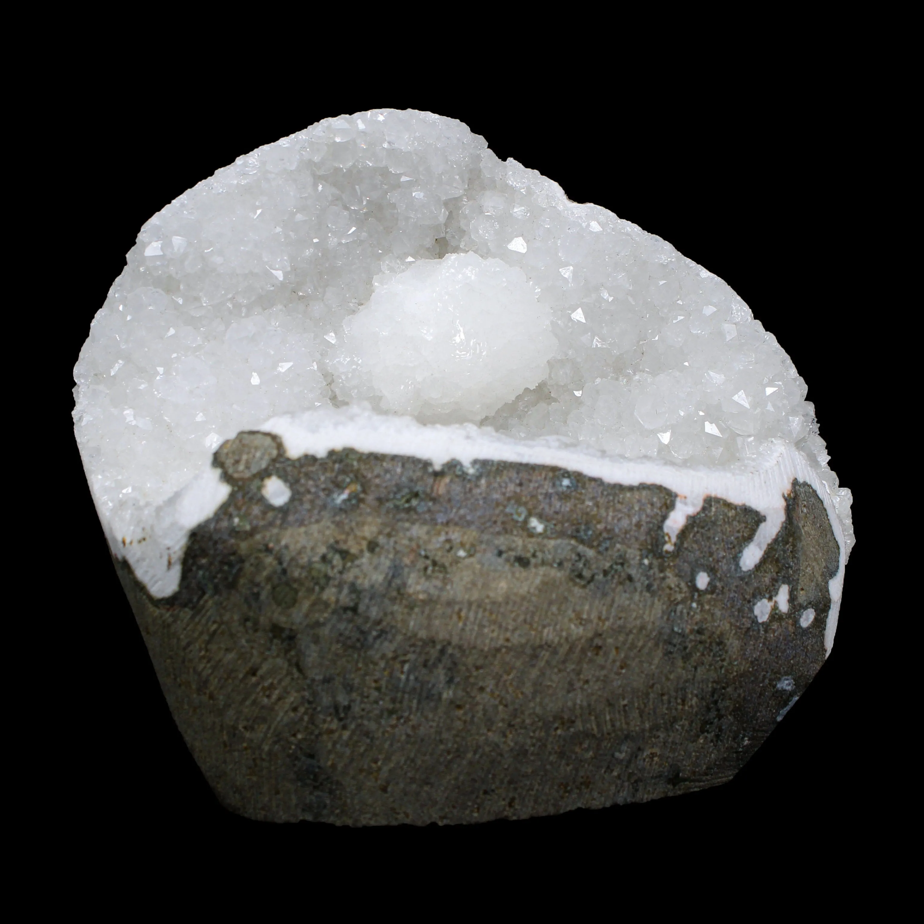Rare Goosecreekite with MM Quartz - Self Standing  Rare Indian Zeolite Crystal Specimen - image 2