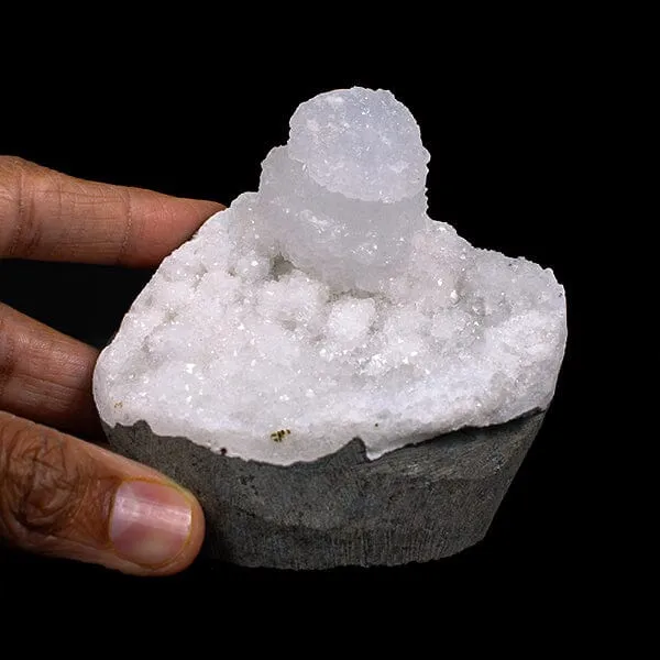 Rare Goosecreekite with MM Quartz - Self Standing Rare Indian Zeolite Crystal Specimen - image 4
