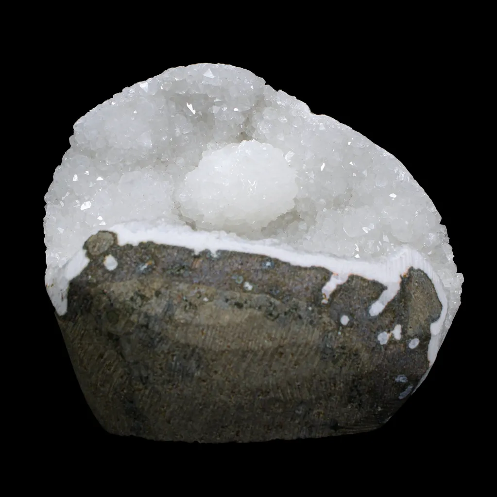 Rare Goosecreekite with MM Quartz - Self Standing  Rare Indian Zeolite Crystal Specimen image