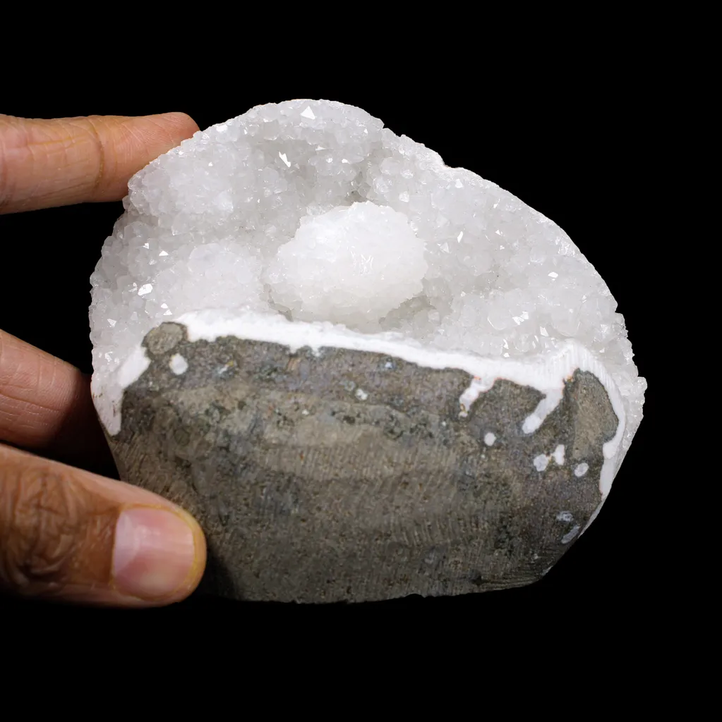 Rare Goosecreekite with MM Quartz - Self Standing Rare Indian Zeolite Crystal Specimen - image 5