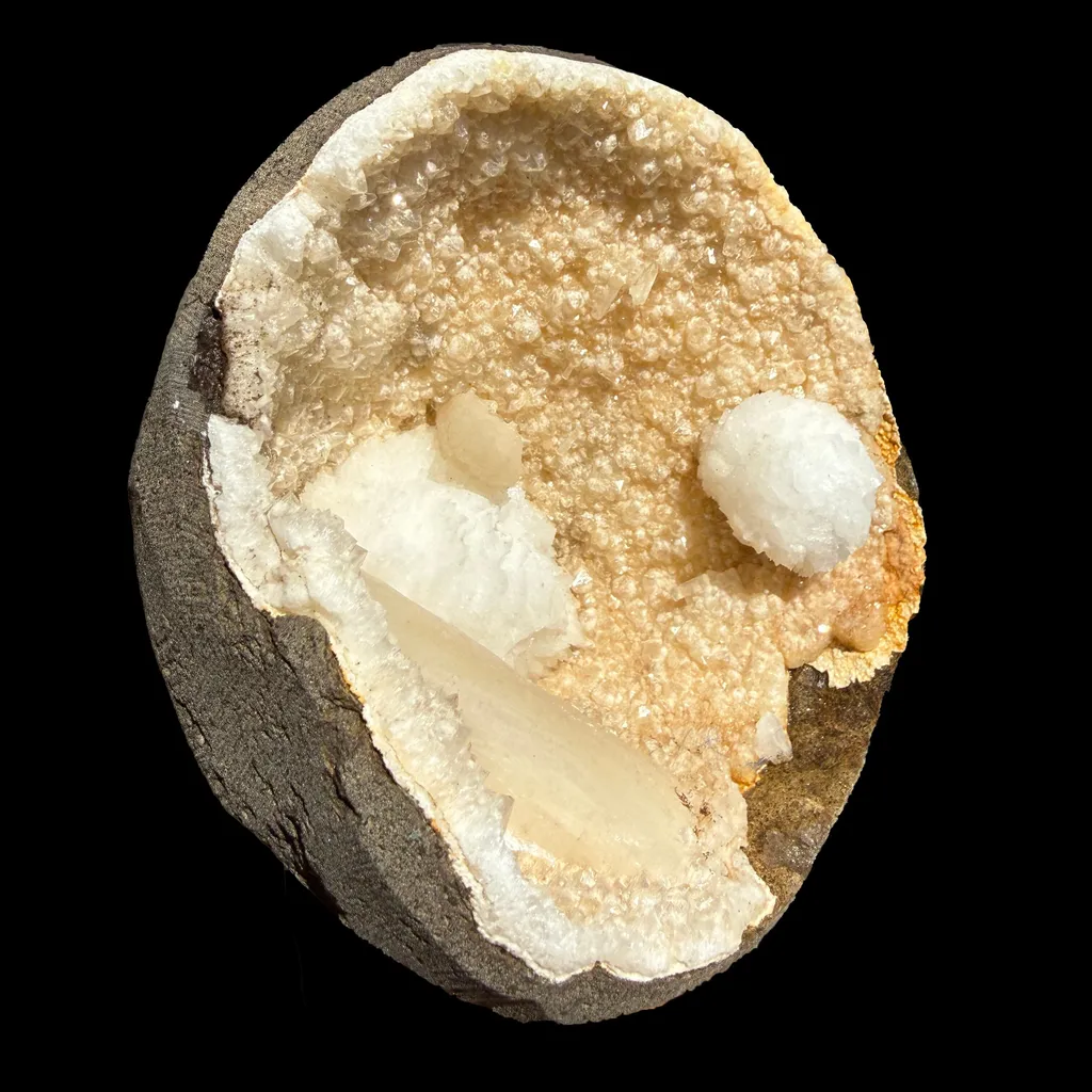 Rare Goosecreekite with Stilbite & MM Quartz Geode – Natural Indian Zeolite Mineral Specimen from Maharashtra DKT72 - image 3