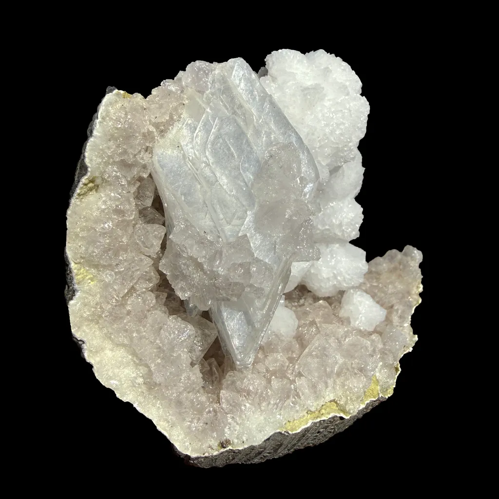 Rare Goosecreekite with White Heulandite on Amethyst Matrix – Natural Indian Zeolite Crystal Specimen from Nashik DKT71 - image 5