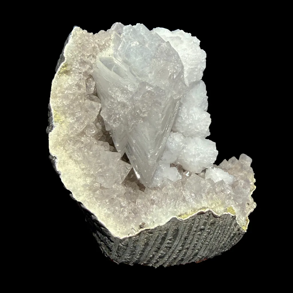 Rare Goosecreekite with White Heulandite on Amethyst Matrix – Natural Indian Zeolite Crystal Specimen from Nashik DKT71 - image 3