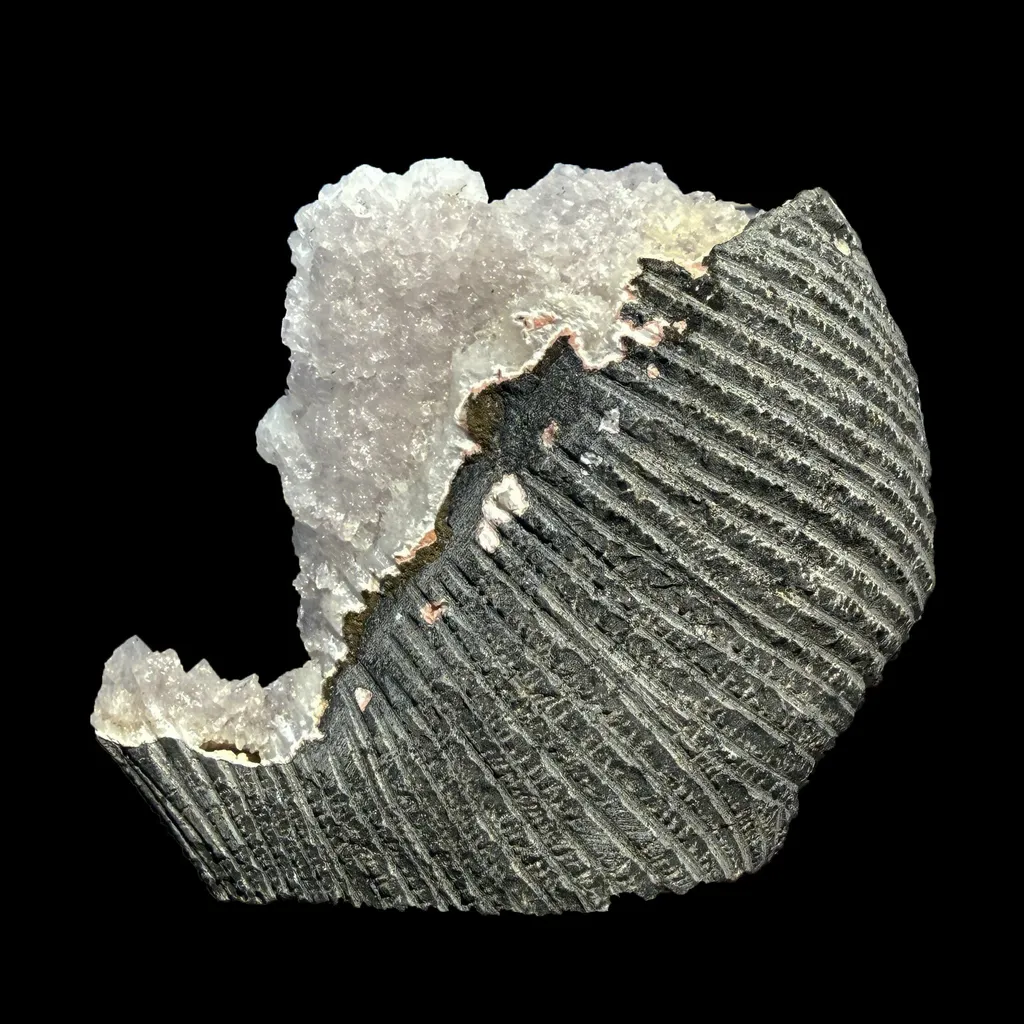 Rare Goosecreekite with White Heulandite on Amethyst Matrix – Natural Indian Zeolite Crystal Specimen from Nashik DKT71 - image 6