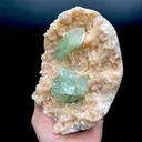 Rare Green Apophyllite Crystal on Stilbite Matrix – Jalgaon India Zeolite Mineral Specimen DK167 - image 3