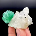 Rare Green Apophyllite Spray on Calcite | Natural Indian Mineral Specimen from Jalgaon DK87 - image 4