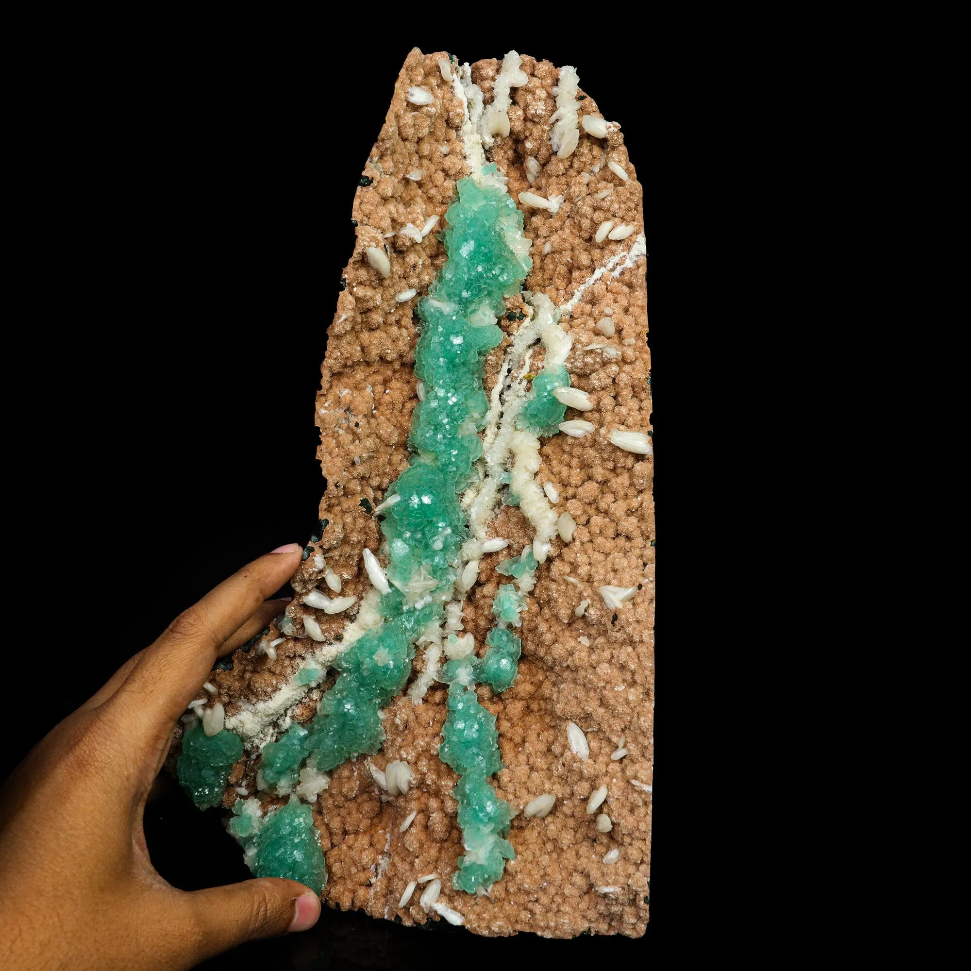 Rare Green Apophyllite with Chalcedony Natural Mineral Specimen - image 4