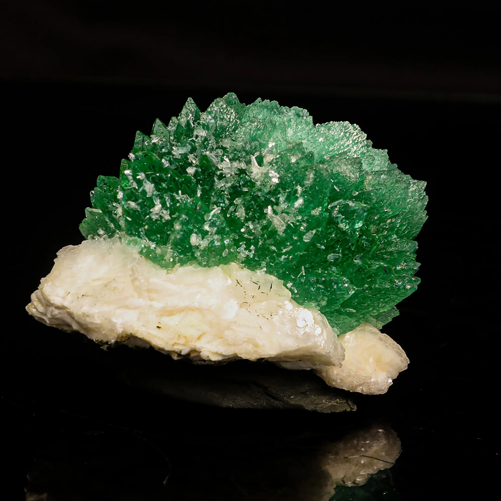 Rare Green Apophyllite with Heulandite Natural Mineral Specimen - image 4