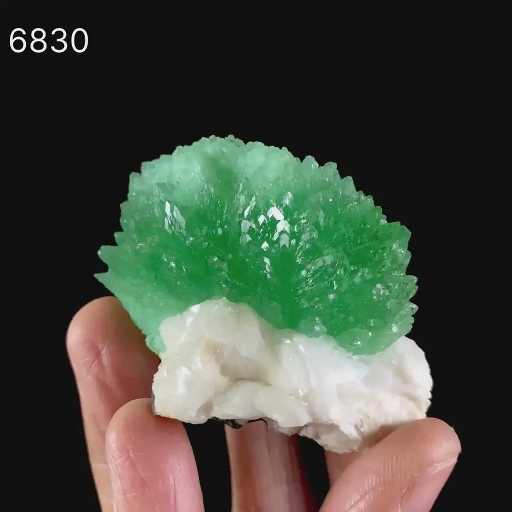 Rare Green Apophyllite with Heulandite Natural Mineral Specimen - image 6