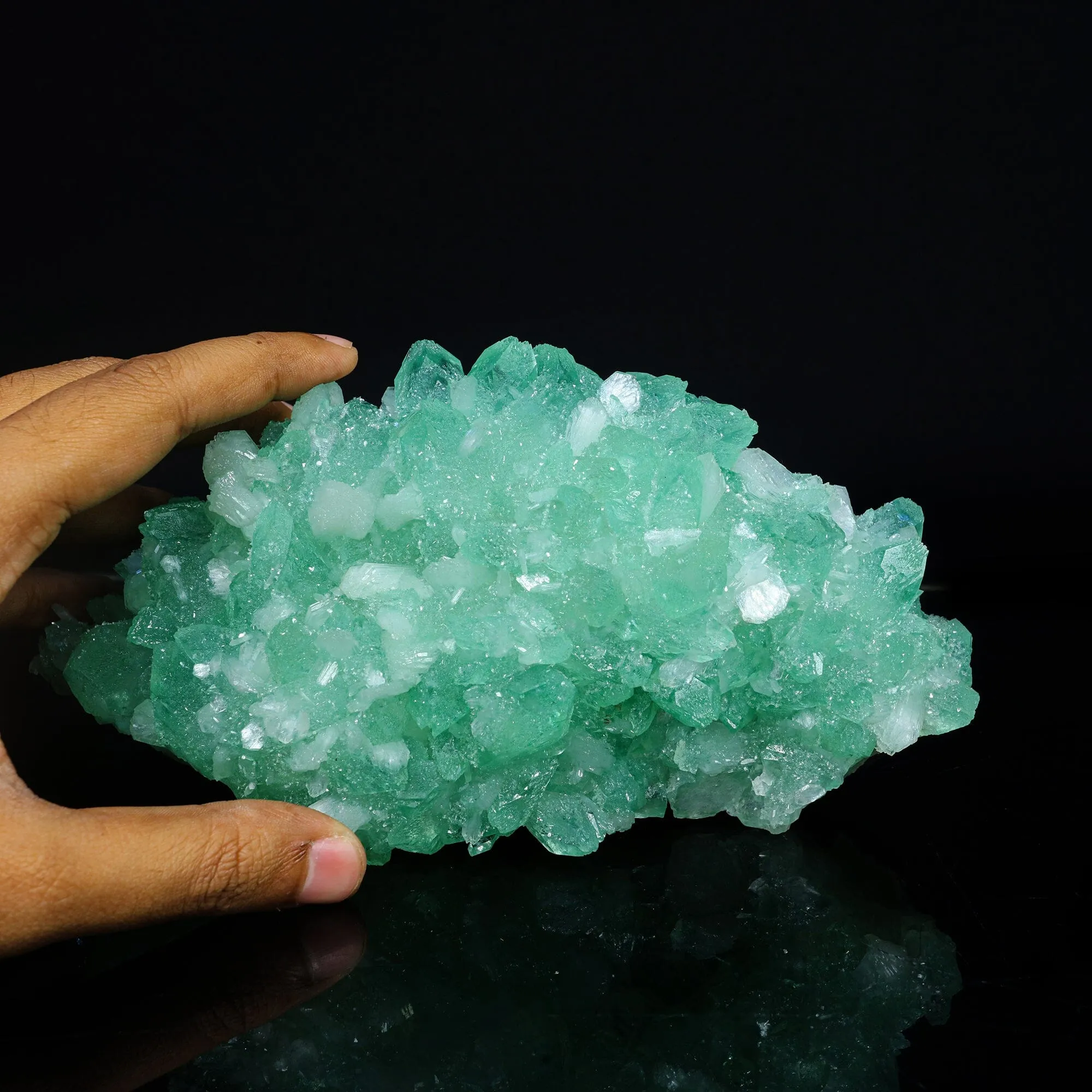 Rare Green Apophyllite with Mordenite Natural Mineral Specimen - image 5