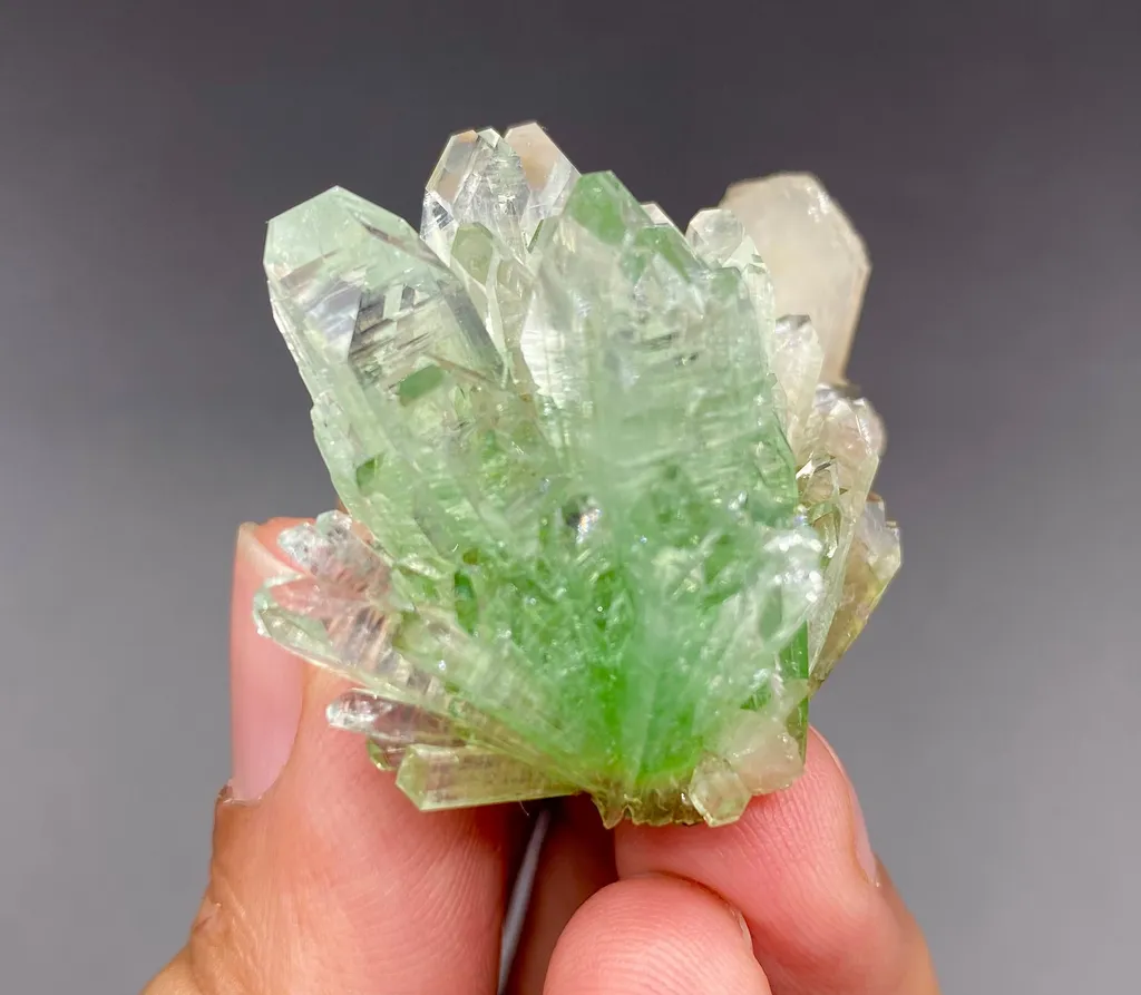 Rare Green Apophyllite with Mordenite Spikes | Natural Indian Zeolite Mineral Specimen from Jalgaon DK68 - image 4