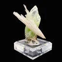 Rare Green Apophyllite with Scolecite on Custom Engraved Acrylic Base | Jalgaon, India Natural Mineral Specimen DK88 - image 2
