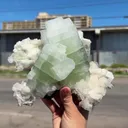 Rare Green Apophyllite with Stilbite Crystal Cluster from  Nashik Maharashtra India | Natural Zeolite Mineral Specimen - image 6