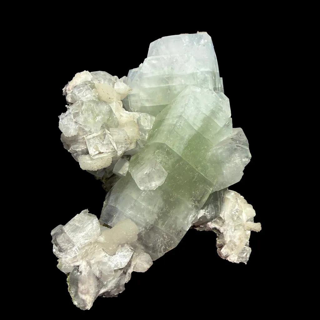 Rare Green Apophyllite with Stilbite Crystal Cluster from  Nashik Maharashtra India | Natural Zeolite Mineral Specimen - image 5