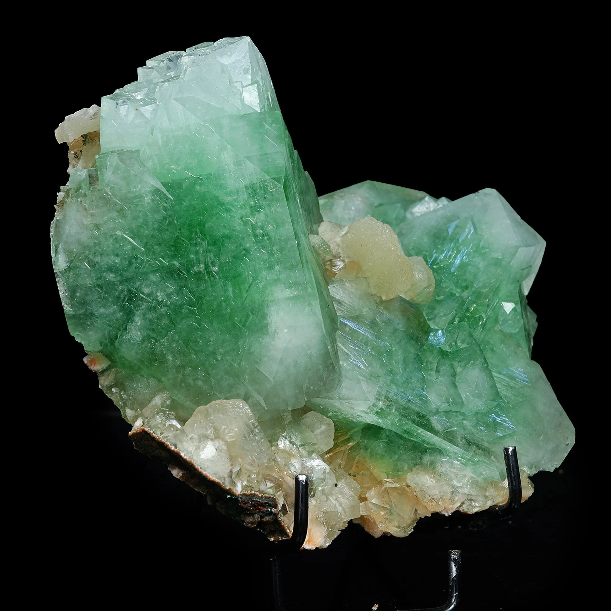 Rare Green Apophyllite with Stilbite Natural Mineral Specimen - image 3